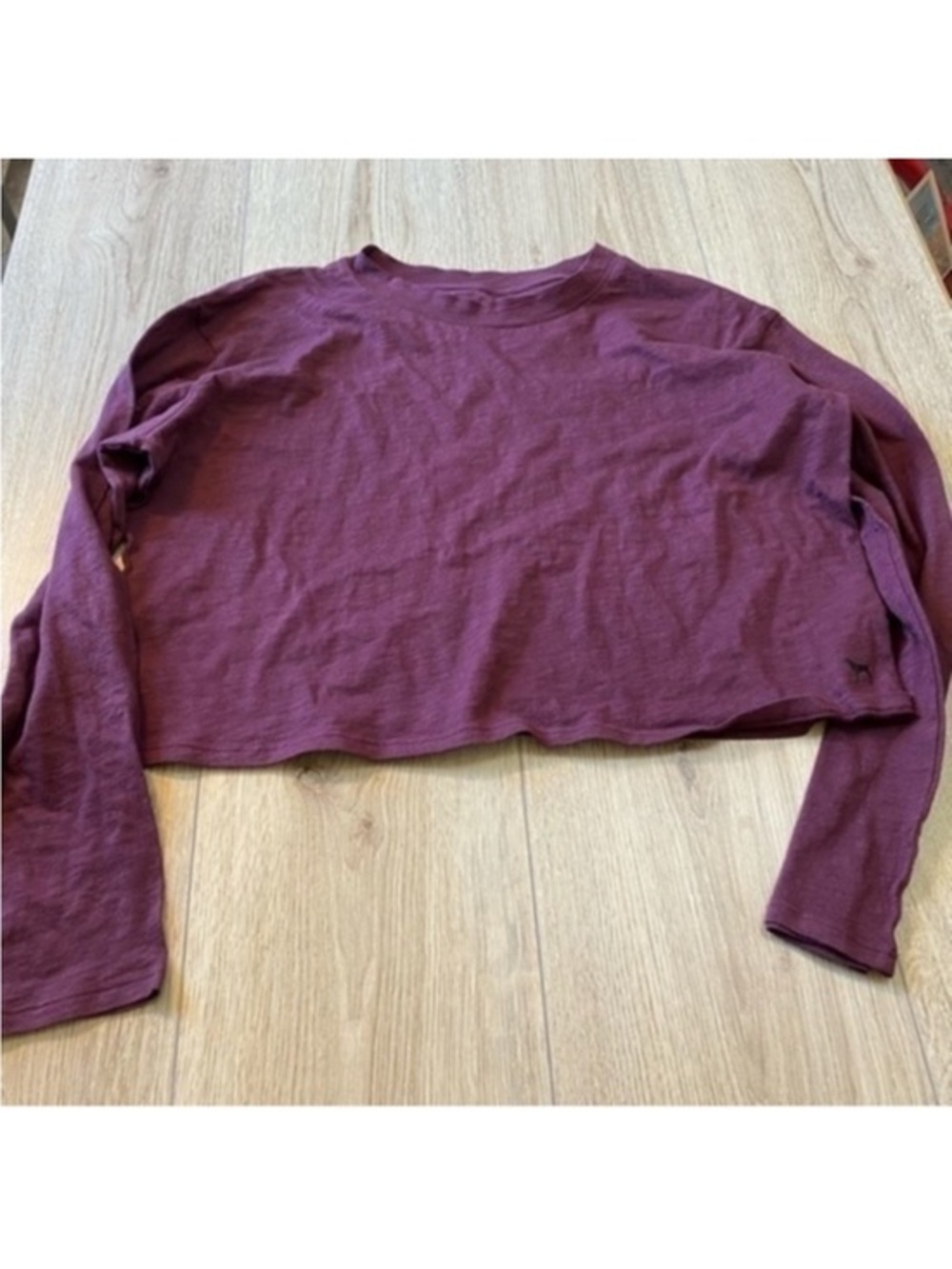 Victoria’s Secret pink purple Cropped Long Sleeve Tee shirt top